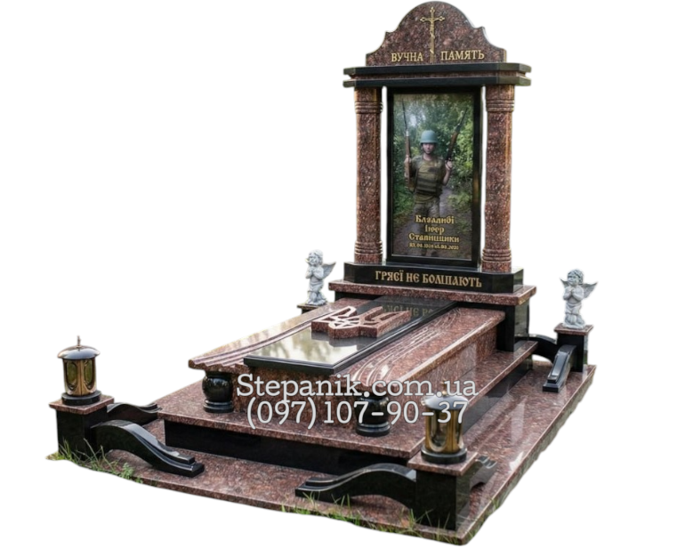 Меморіал для захисника з українського граніту (Модель 164)