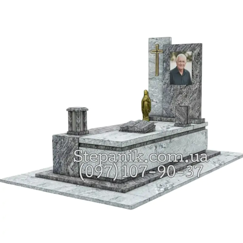 Одинарний пам'ятник з граніту Вісконт та Оріон прямокутний (Модель 07)