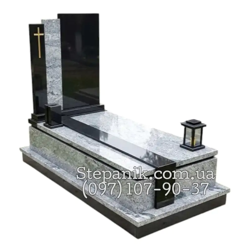 Одинарний пам'ятник з граніту Вісконт та Габро прямокутний (Модель 18)