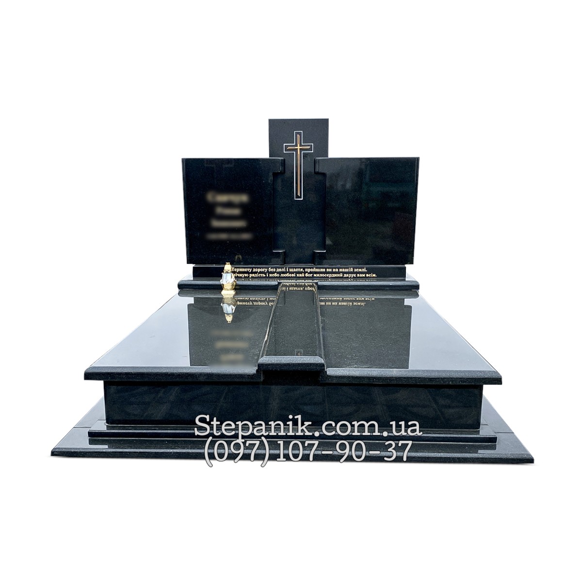 Двійний пам'ятник з граніту габро прямокутний (Модель 56)