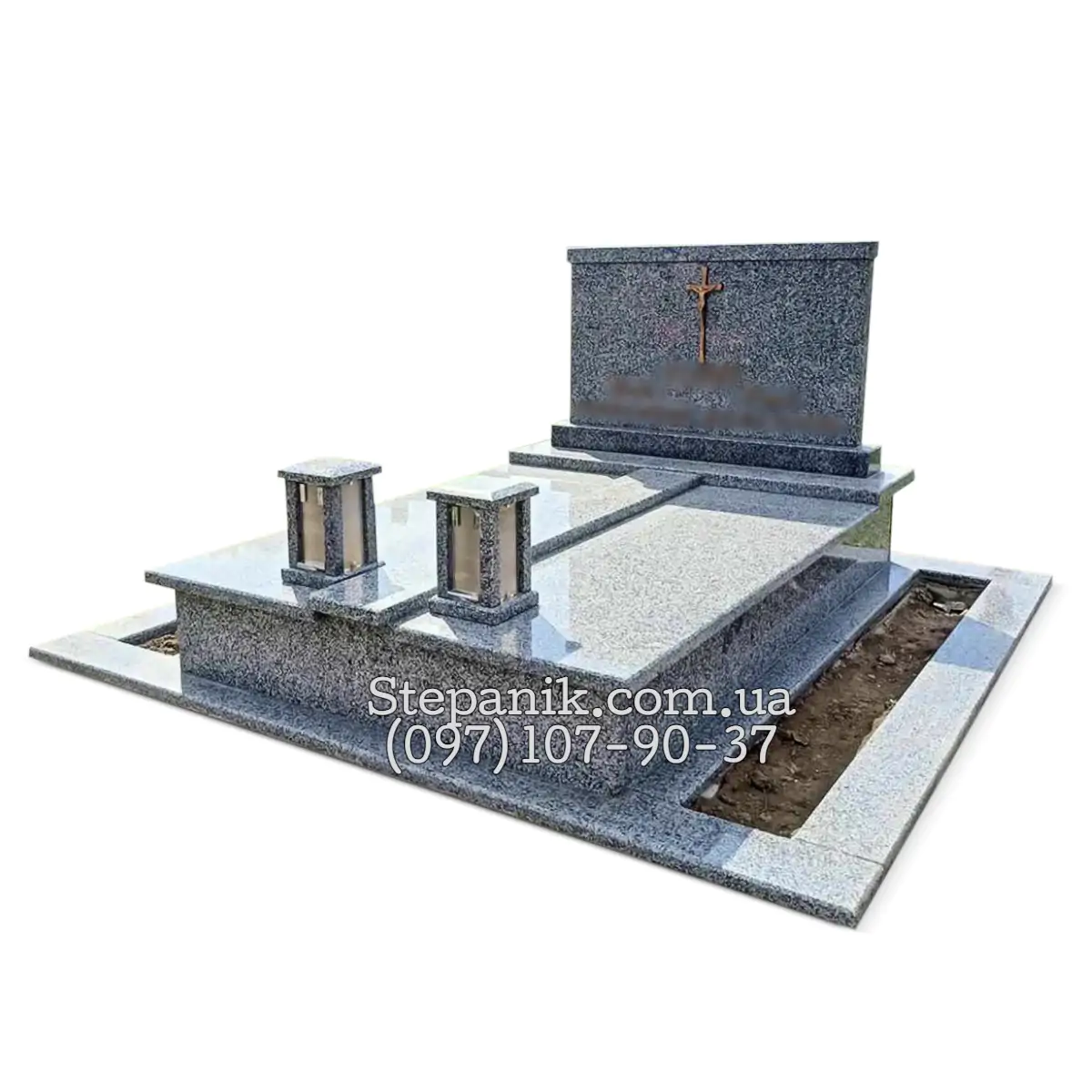 Двійний пам'ятник з граніту покостівка прямокутний (Модель 66)